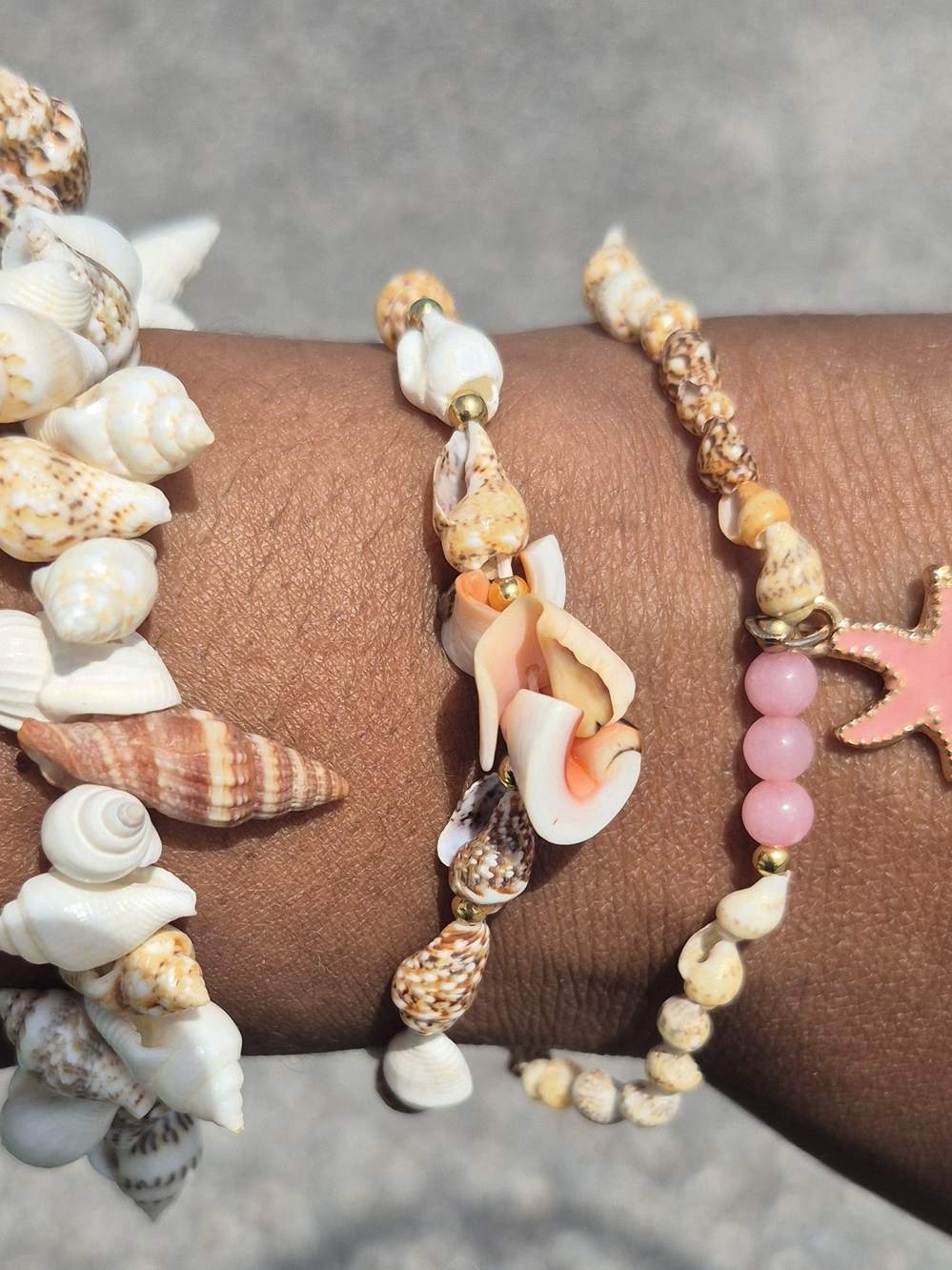 Handcrafted Natural Seashell Trio!